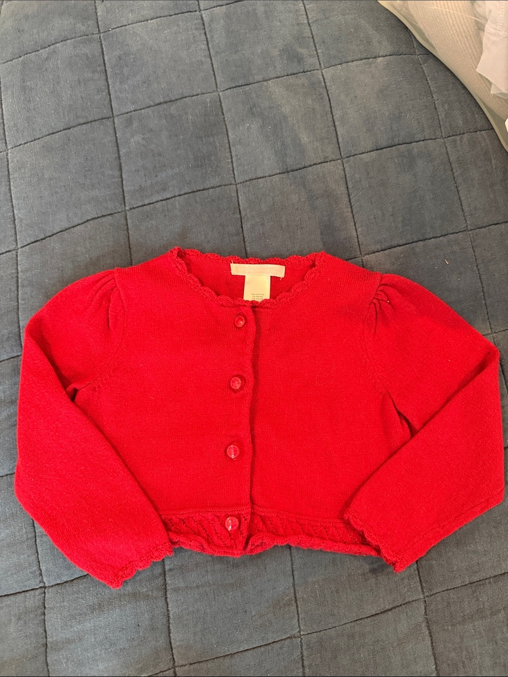 Girls Red Knit Button-Up Cardigan Blazer - Classic Knit